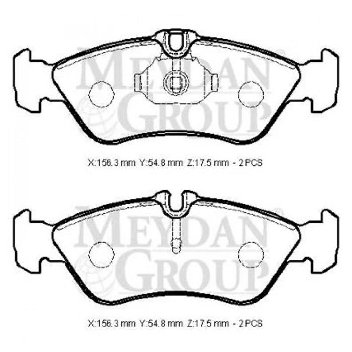 MERCEDES SPRINTER- 00/07; ARKA FREN BALATASI (KULAKLI)(KABLOSUZ)(DİSK)(156,3X54,8X17,5) (BRAMAX)