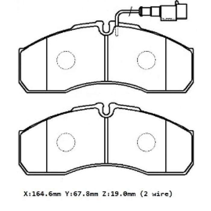 MERCEDES SPRINTER- 00/07; ÖN FREN BALATASI (616) (2 KABLOLU) (DİSK)(164,6X67,8X19) (BRAMAX)