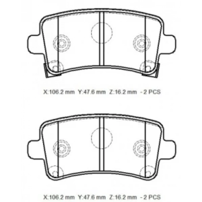 OPEL INSIGNIA- 09/17; ARKA FREN BALATASI 1,4/1,6/1,8/2,0 (DİSK)(106,4X47,4X17,3)(BRAMAX)