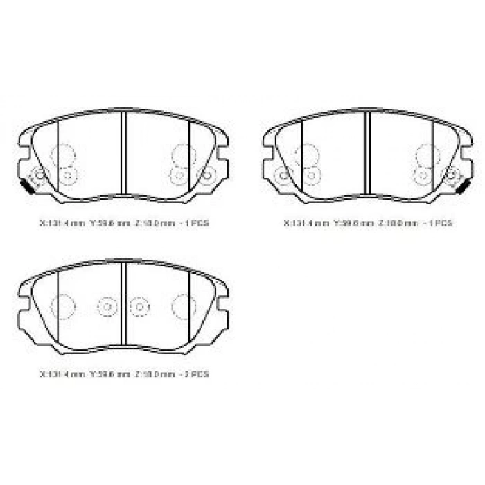 OPEL INSIGNIA- 09/17; ÖN FREN BALATASI 1,4/1,6/1,8/2,0 (DİSK) (131,5X59,6X19)(BRAMAX)