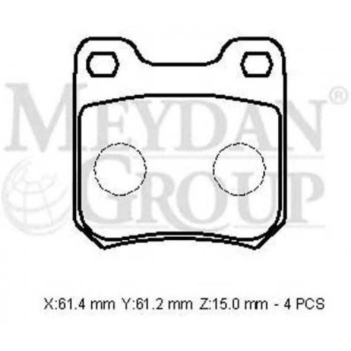 OPEL VECTRA- B- 96/99; ARKA FREN BALATASI (KABLOSUZ)(DİSK) (61,4X61,2X15) (BRAMAX)