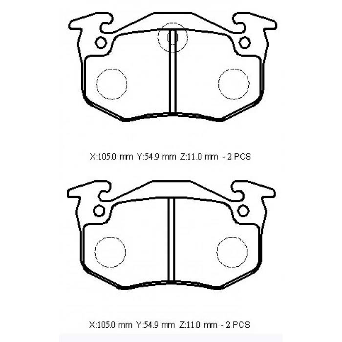 RENAULT CLIO- 2- HB- 98/01; ARKA FREN BALATASI (DISK) (105X54,9X11) (BRAMAX)