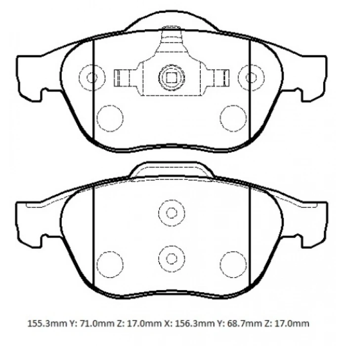 RENAULT MEGANE- 2- 03/09; ÖN FREN BALATASI (KABLOSUZ)(DİSK) (155,3X71X17/156,3X68,7X17) (BRAMAX)