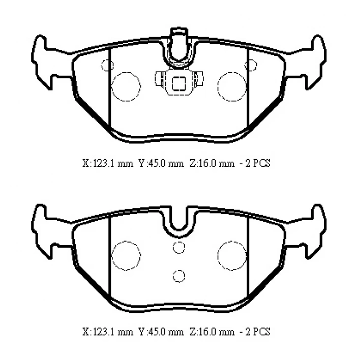ROVER 75- SD- 00/04; ARKA FREN BALATASI (KABLOSUZ)(DİSK) (123,1X45X16)(BRAMAX)