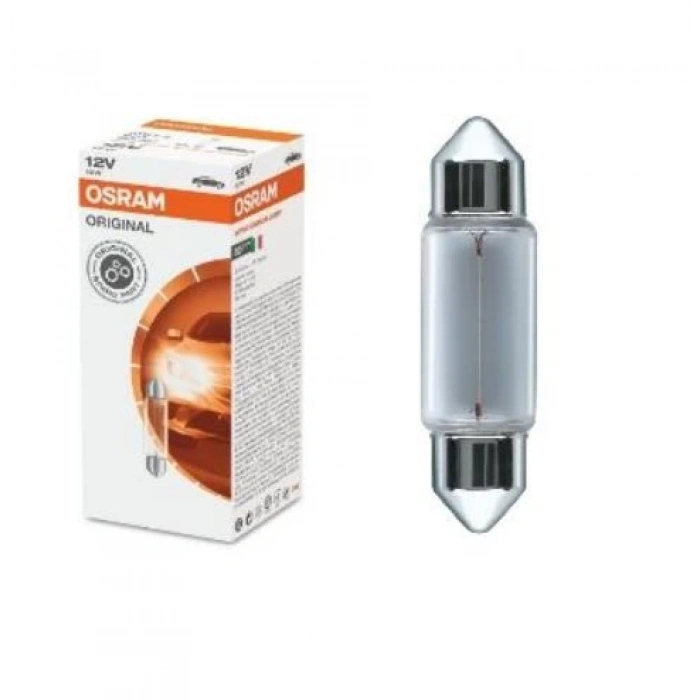 STANDART AMPUL- STOP/SİNYAL/PARK/GÖSTERGE AMPULÜ; 12V/C10W (6411) (DUY SV8,5-8) (OSRAM)