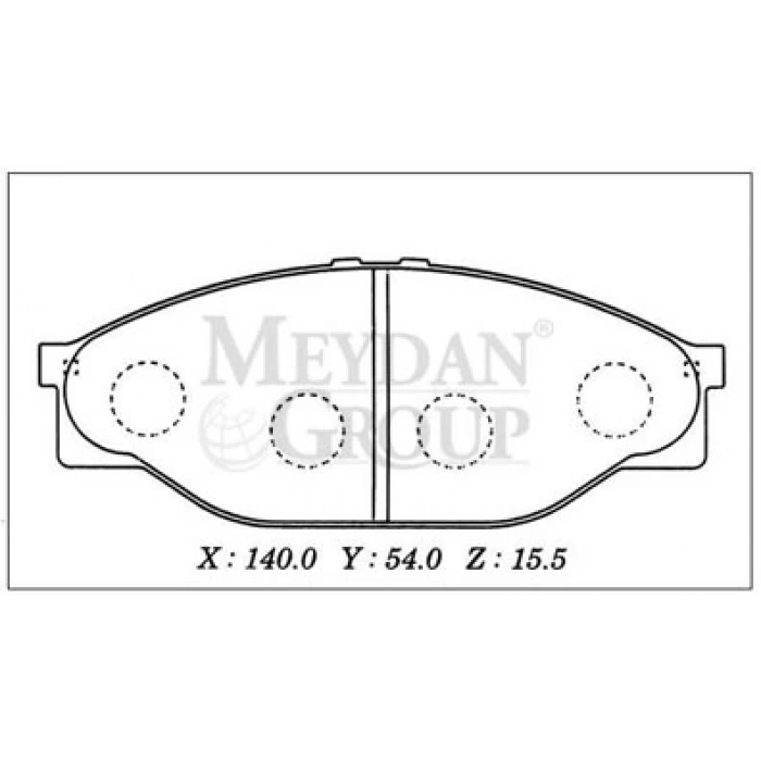 TOYOTA HIACE- MİNİBÜS- 89/97; ÖN FREN BALATASI (DİSK) (140X54X15,5) (DAIWA)