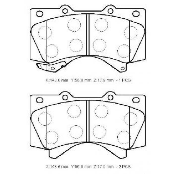TOYOTA LANDCRUISER- PRADO- 09/13; ÖN FREN BALATASI (DİSK)(143,6X56X17,9)(DAIWA)