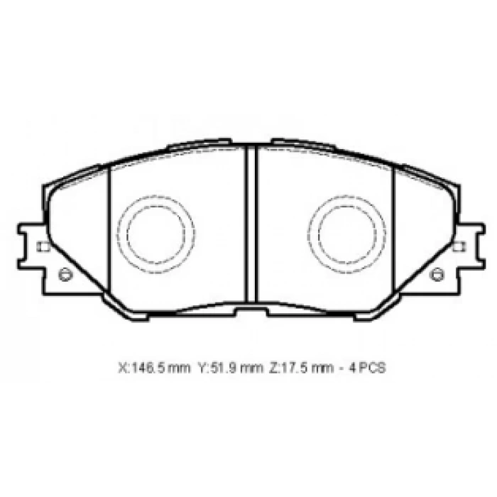 TOYOTA RAV4- 06/12; ÖN FREN BALATASI (DİSK)(146,5X51,9X17,5)(DAIWA)