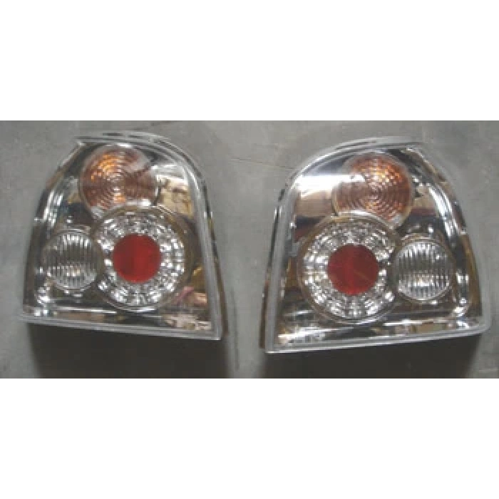 VOLKSWAGEN GOLF- 3- 92/98; MODİFİYE STOP LAMBASI SAĞ/SOL SET 2 PARÇA NİKELAJLI ŞEFFAF CAMLI (TYC
