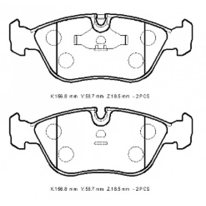 VOLVO S70- 97/00; ÖN FREN BALATASI 2,0/2,3/2,4 (KABLOSUZ)(DİSK)(156,8X58,7X18,5) (BRAMAX)