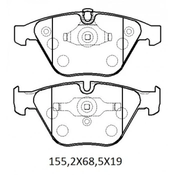 BMW 3 SERI- E90- 05/09; ÖN FREN BALATASI (KABLOSUZ) (DİSK) (155,2X68,5X19)(BRAMAX)