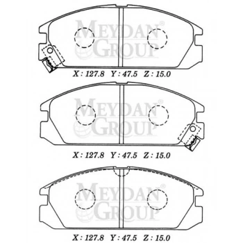 HONDA INTEGRA- 90/91; ÖN FREN BALATASI SEGMANLI (DİSK) (127,8X47,5X15) (DAIWA)