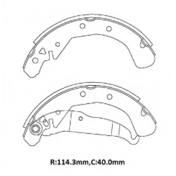 OPEL ASTRA- H- SD/HB- 04/14; ARKA FREN PABUCU 1,2/1,4/1,6/1,8/2,0 (114,3X40)(FMK)