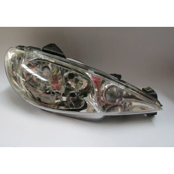 PEUGEOT 206- HB- 02/09; FAR LAMBASI SAĞ ELEKTRİKLİ/MOTORSUZ (ŞEFFAF CAMLI) H7/H7 (AYFAR) (E MARKLI)