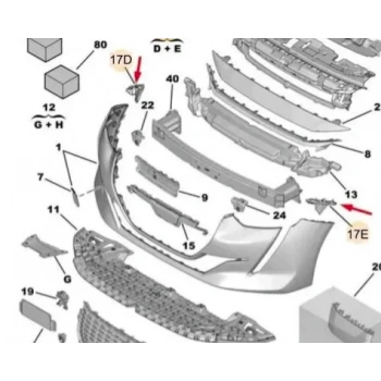PEUGEOT 208- 24/25; ÖN TAMPON BAĞLANTI BRAKETİ SET (2PARÇA)(ÜST KÖŞE BRAKETİ) (TW)