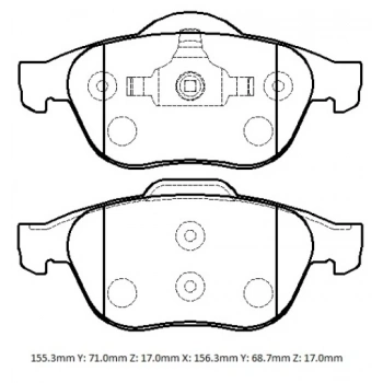 RENAULT MEGANE- 2- 03/09; ÖN FREN BALATASI (KABLOSUZ)(DİSK) (155,3X71X17/156,3X68,7X17) (BRAMAX)