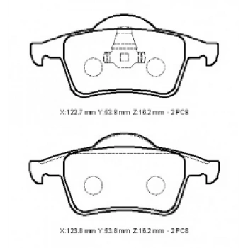 VOLVO S80- 07/12; ARKA FREN BALATASI (KABLOSUZ)(DİSK)(122,7X53,8X16,2/12;3,8X53,8X16,2)(BRAMAX)