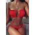 Angelsin Brezilya Model Büzgülü Bağlamalı Bikini üstü Kırmızı