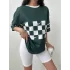 Yeşil Damalı Kompak Oversize Tshirt