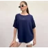 Lacivert Oysho Modal Kumaş Oversize Tshirt