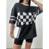 Siyah Damalı Kompak Oversize Tshirt