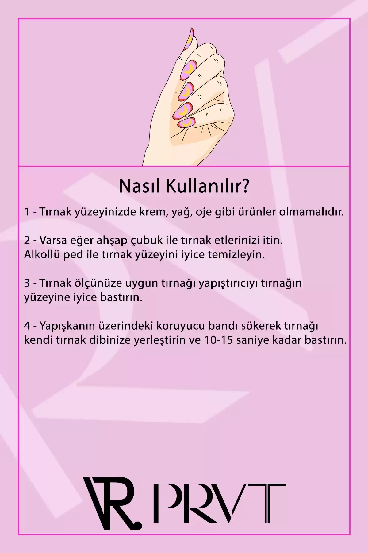 25 Adet İncili Desenli Takma Tırnak Seti & Zararsız Yapıştırıcı