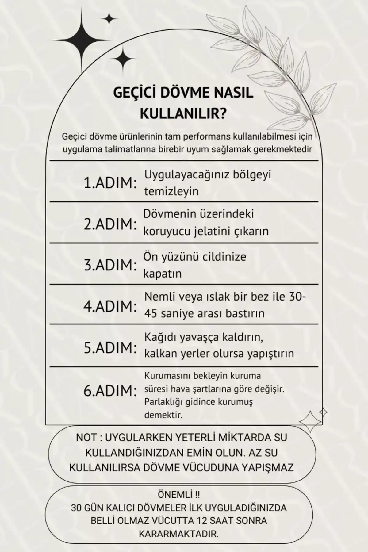 30 Gün / 1 Ay Kalıcı Gangsta Style Göbek - Bel - Jartiyer Dövme Tattoo - 12 Saat Sonra Kararır