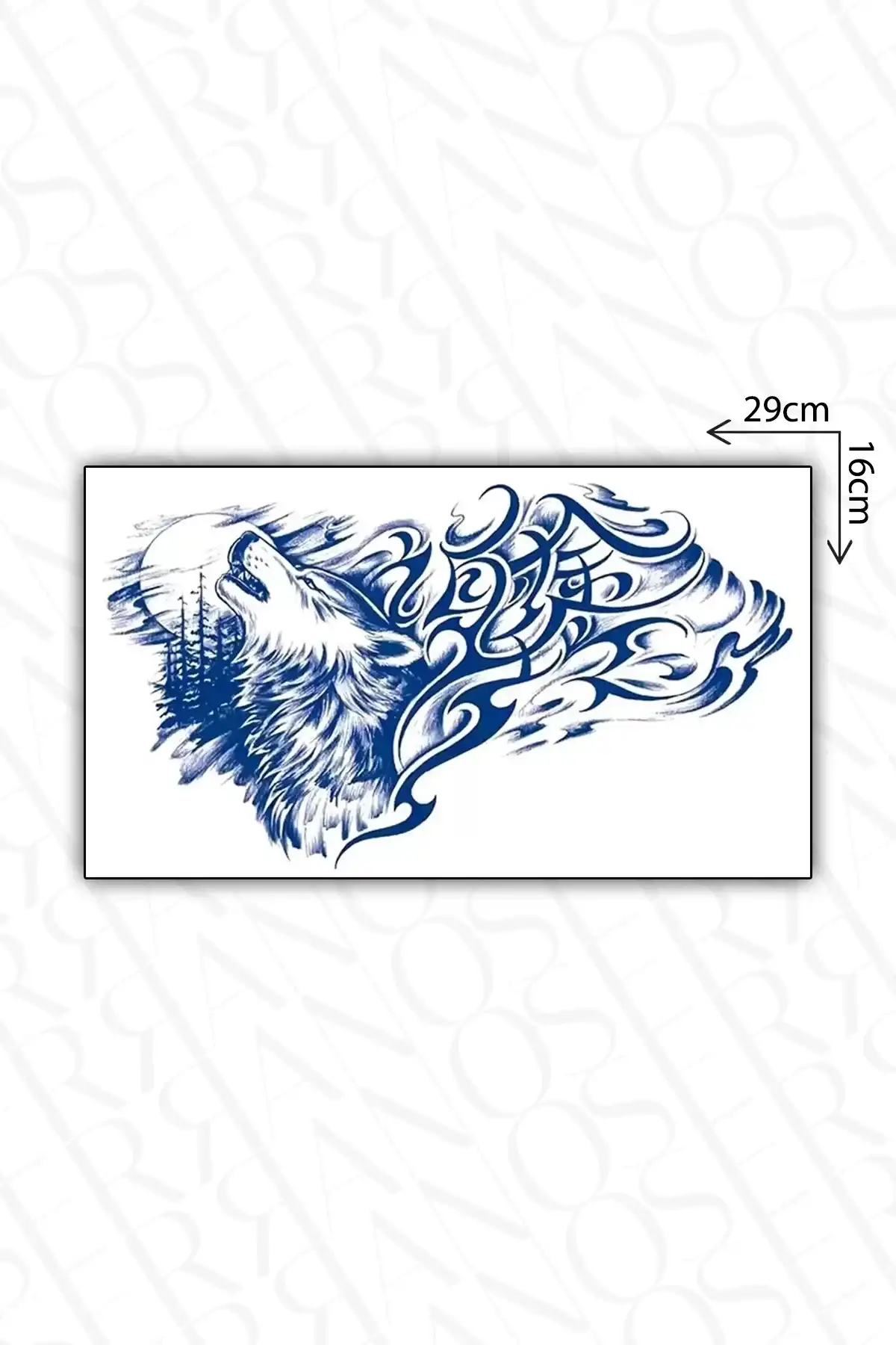 30 Gün / 1 Ay Kalıcı Kurt Geçici Dövme Tattoo - 12 Saat Sonra Kararır