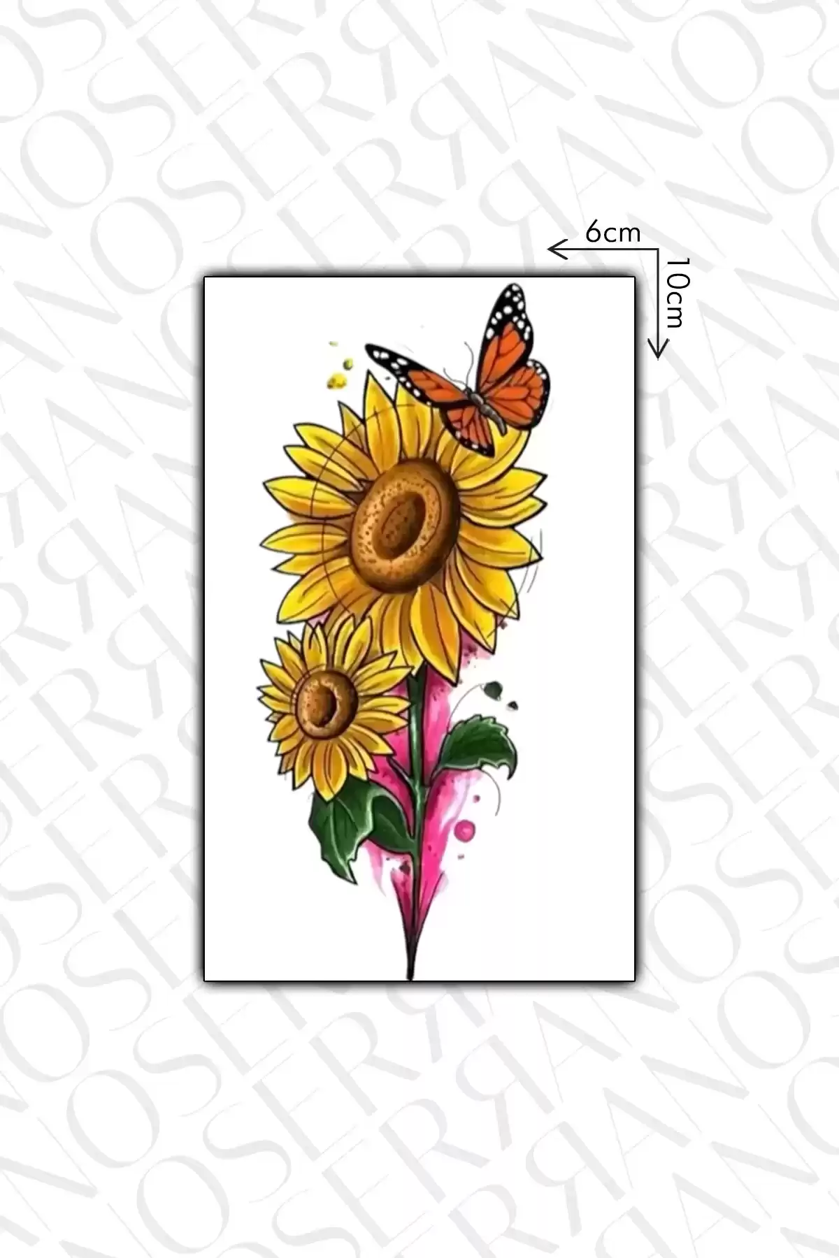 Çiçek Geçici Dövme Tattoo - Anında Görünüm - Doğru Uygulanırsa 2 Haftaya Kadar Kalıcı
