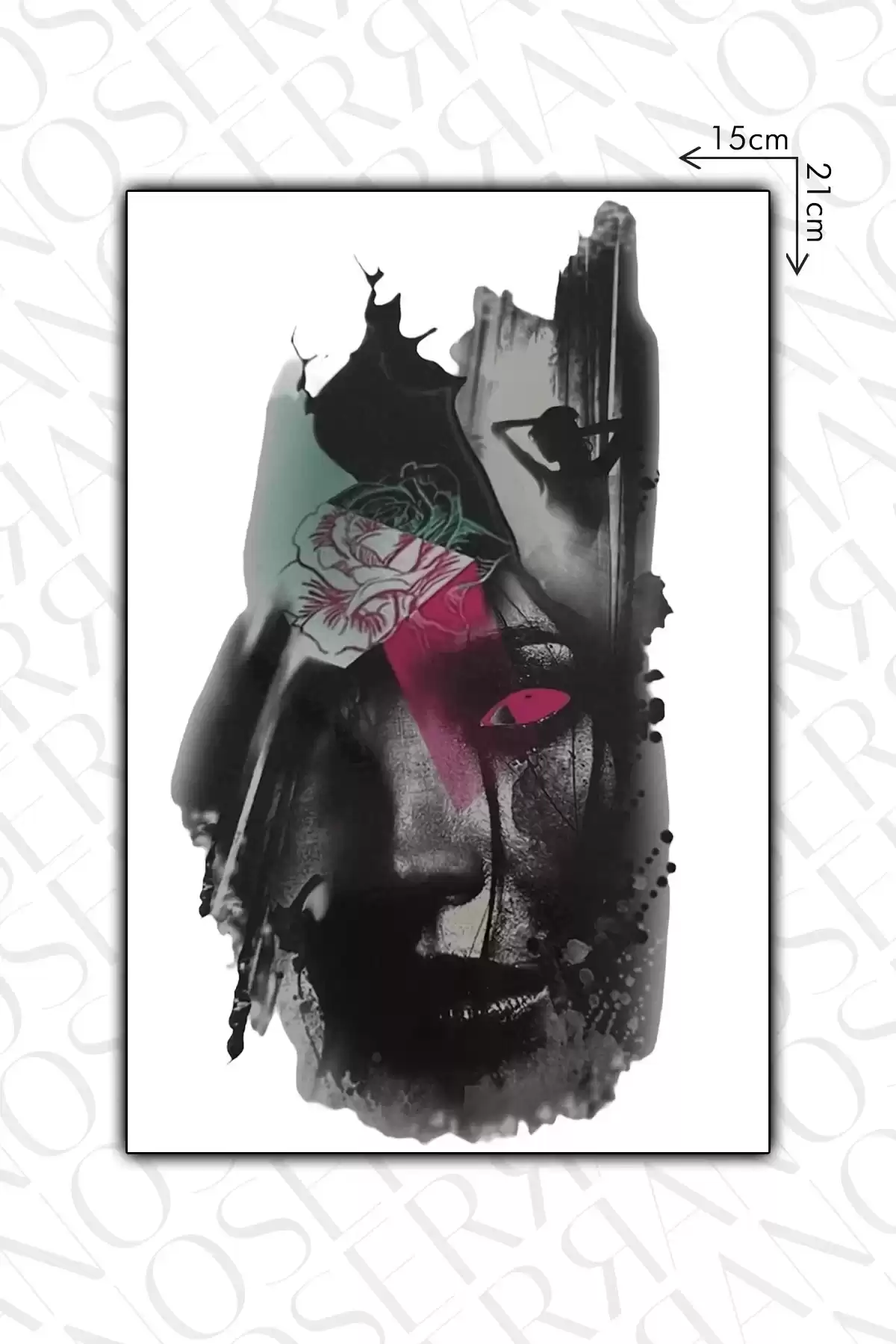 Dark Woman Geçici Dövme Tattoo - Anında Görünüm - Doğru Uygulanırsa 2 Haftaya Kadar Kalıcı