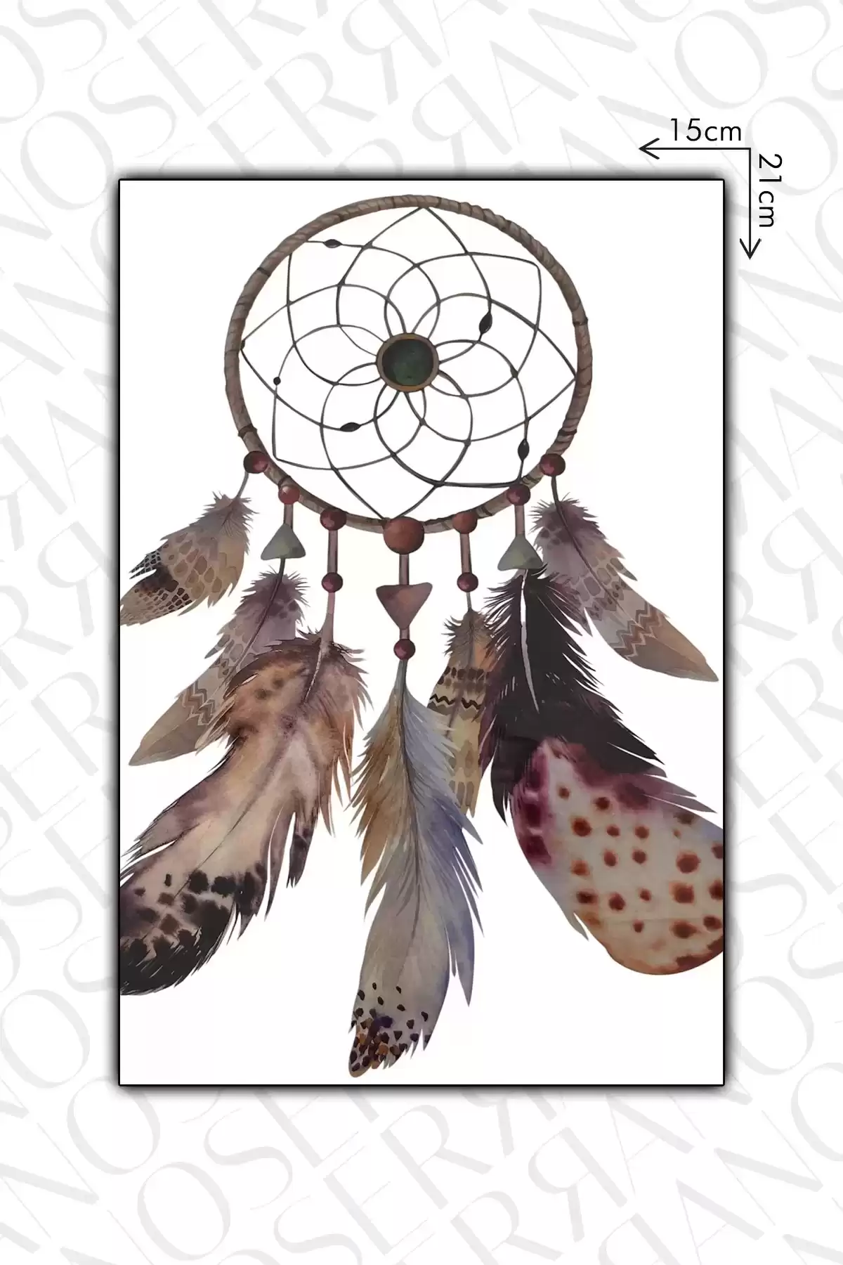 Dreamcatcher Geçici Dövme Tattoo - Anında Görünüm - Doğru Uygulanırsa 2 Haftaya Kadar Kalıcı