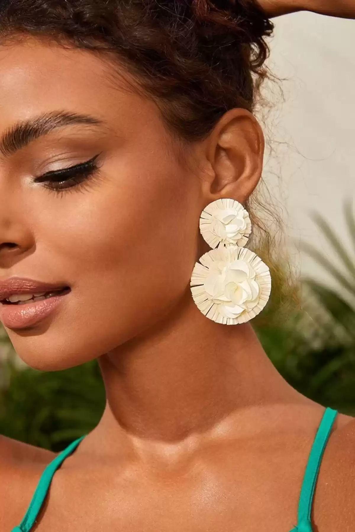 Flor Boêmia Beyaz Küpe - Yaz Tatili Modası