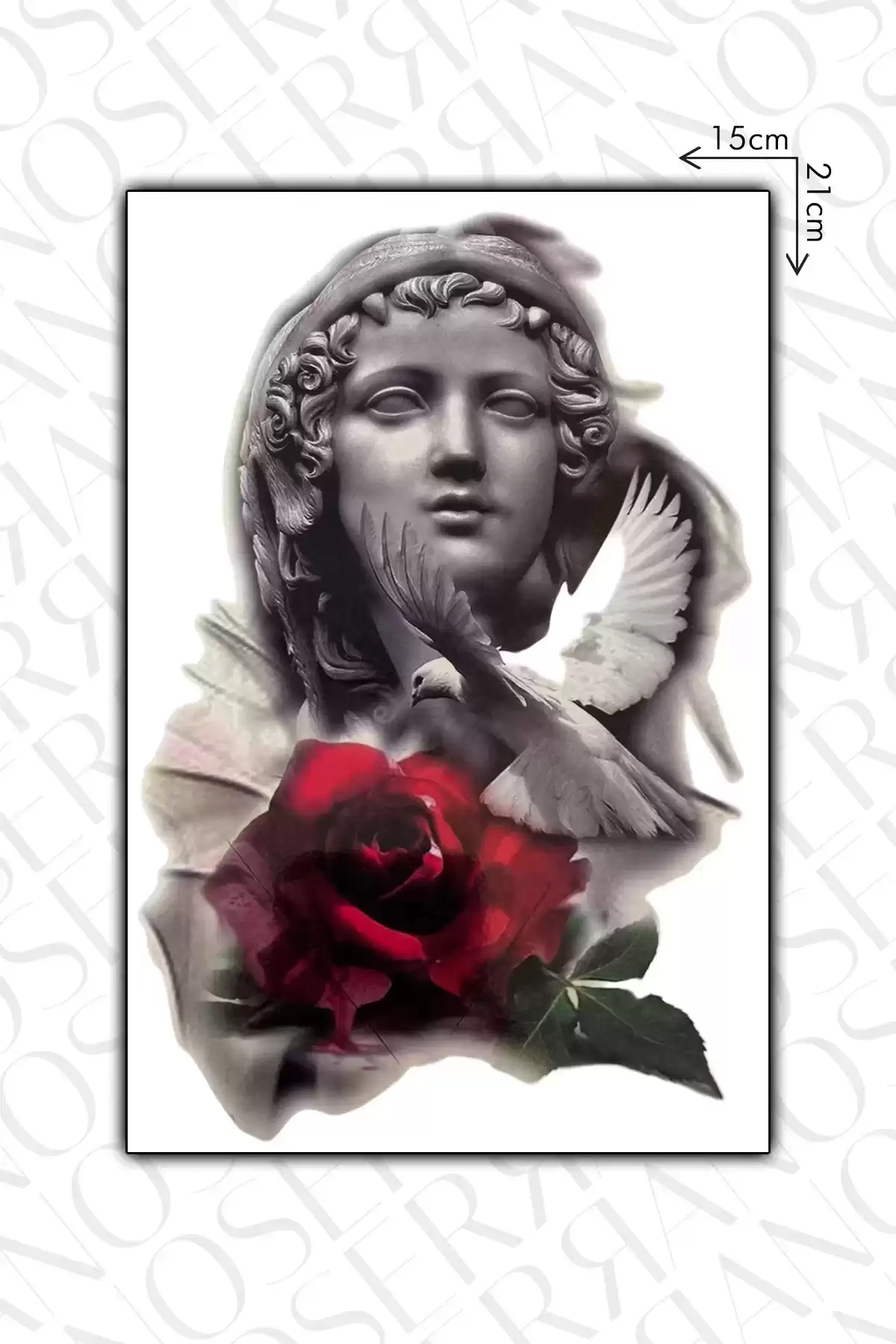 Heykel Geçici Dövme Tattoo - Anında Görünüm - Doğru Uygulanırsa 2 Haftaya Kadar Kalıcı