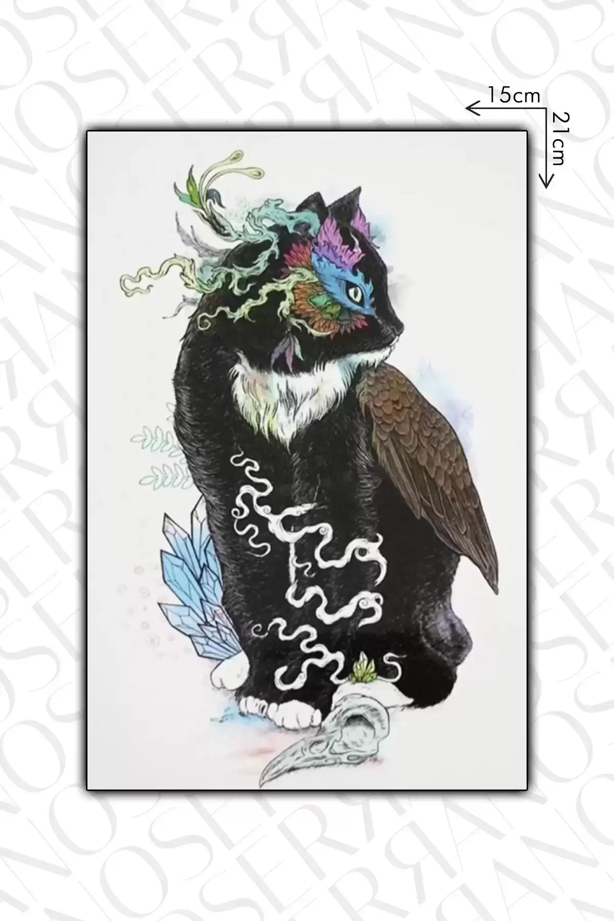 Kedi Geçici Dövme Tattoo - Anında Görünüm - Doğru Uygulanırsa 2 Haftaya Kadar Kalıcı