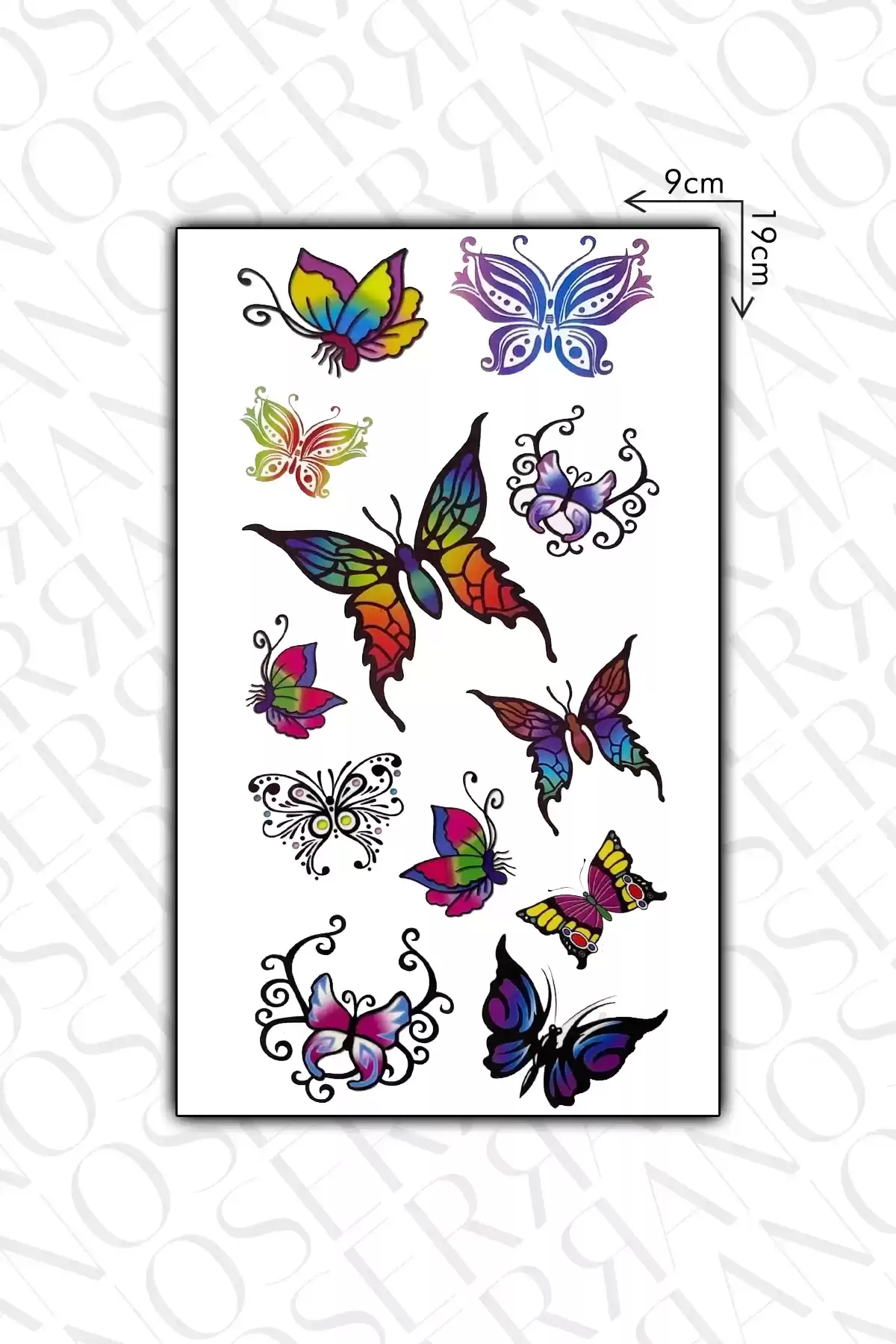 Kelebek Makyaj Dövme Tattoo - Anında Görünüm - Doğru Uygulanırsa 2 Haftaya Kadar Kalıcı