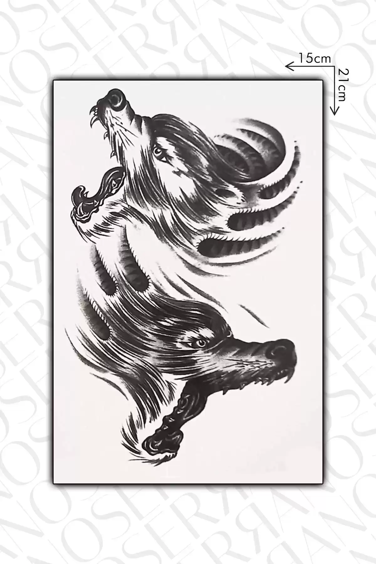Kurt Figürlü Dövme Tattoo - Anında Görünüm - Doğru Uygulanırsa 2 Haftaya Kadar Kalıcı