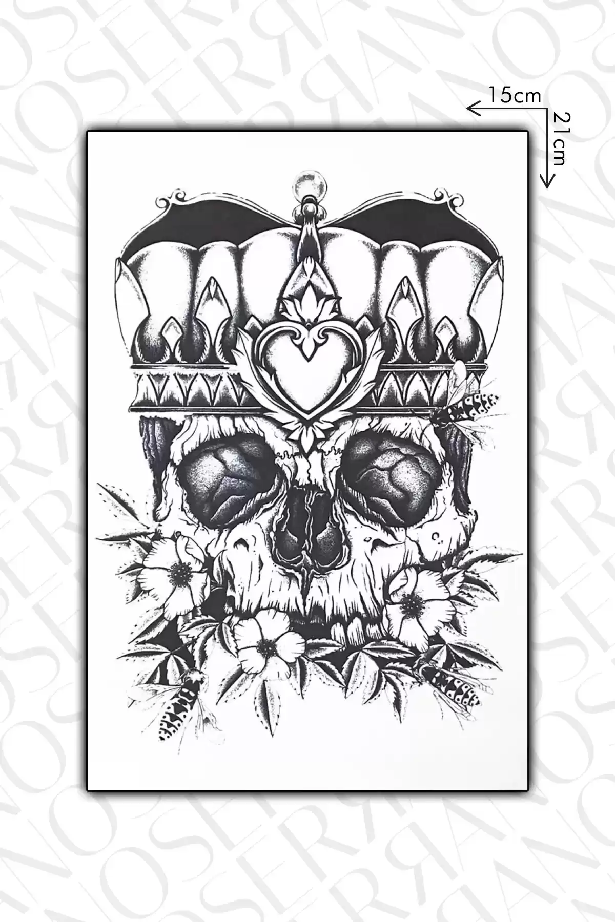 Kurukafa Geçici Dövme Tattoo - Anında Görünüm - Doğru Uygulanırsa 2 Haftaya Kadar Kalıcı