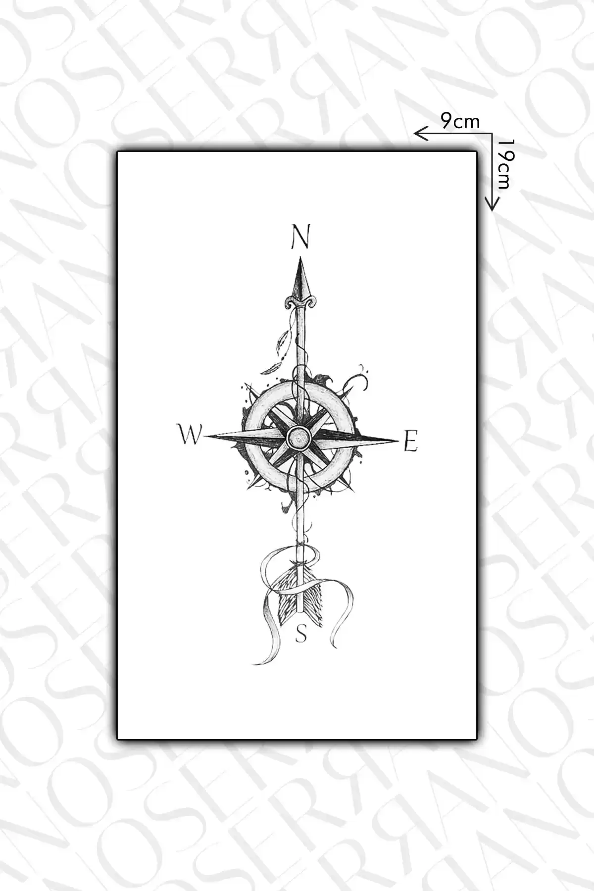 Pusula Geçici Dövme Tattoo - Anında Görünüm - Doğru Uygulanırsa 2 Haftaya Kadar Kalıcı