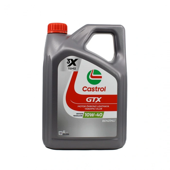 MOTOR YAĞI CASTROL 10W40 GTX 4LT. SENTETİK BENZİNLİ