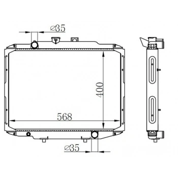 RADYATÖR SU MITSUBISHI L300 MİNİBÜS 2000- ALT BOĞAZ EĞİK ÇIKIŞ KALIN 400X590MM /MR464458
