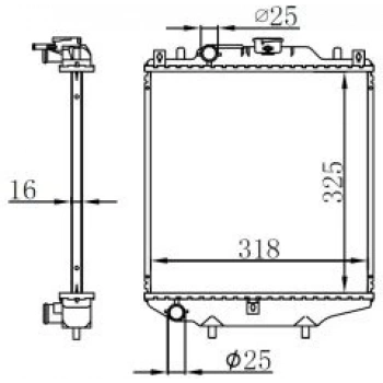 RADYATÖR SU SUZUKI ALTO 1.0, TİCO 800CC 95+ MANUEL 320X348MM KALINLIK 26MM /17700-60D40