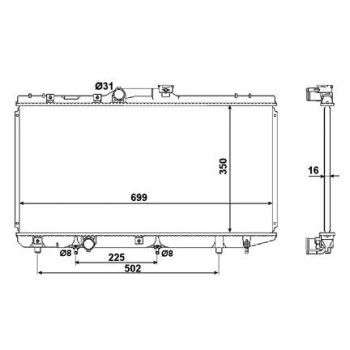 RADYATÖR SU TOYOTA COROLLA AE100, AE101 1.3 12V, 1.6 16V 92-97 OTOMATİK 352X699MM