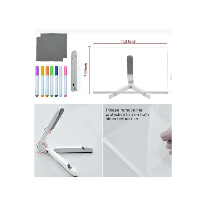 12 Inc Led Işıklı Çizim Tahtası Ayarlanabilir Stant Ve Kalemleri İle