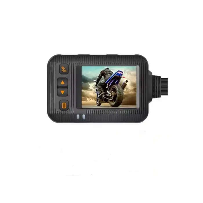 2 İnç Ekran 1080p Motosiklet Ön Ve Arka Görüş Kamerası Kumandalı Gidon Baglantılı