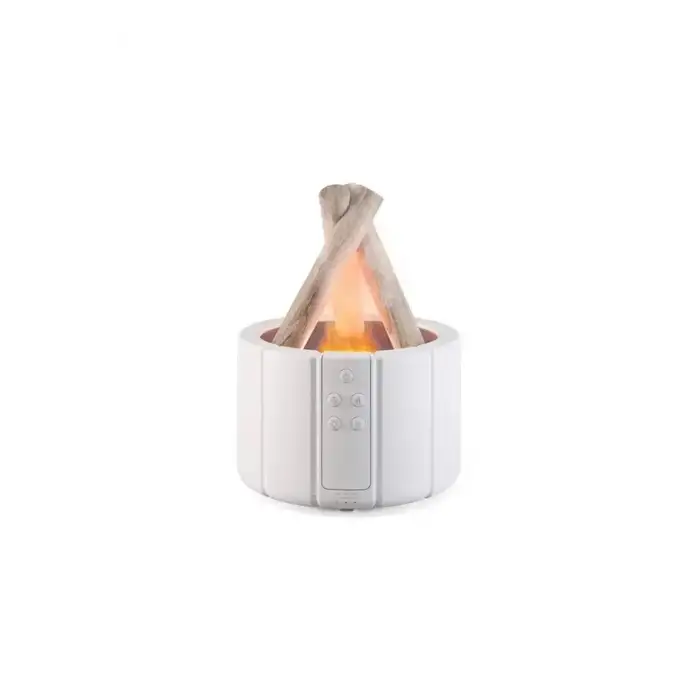 250 Ml Alev Görüntülü Bonfire Oda Nemlendirici Şık Tasarım Uzaktan Kumanda Kontrollü Beyaz