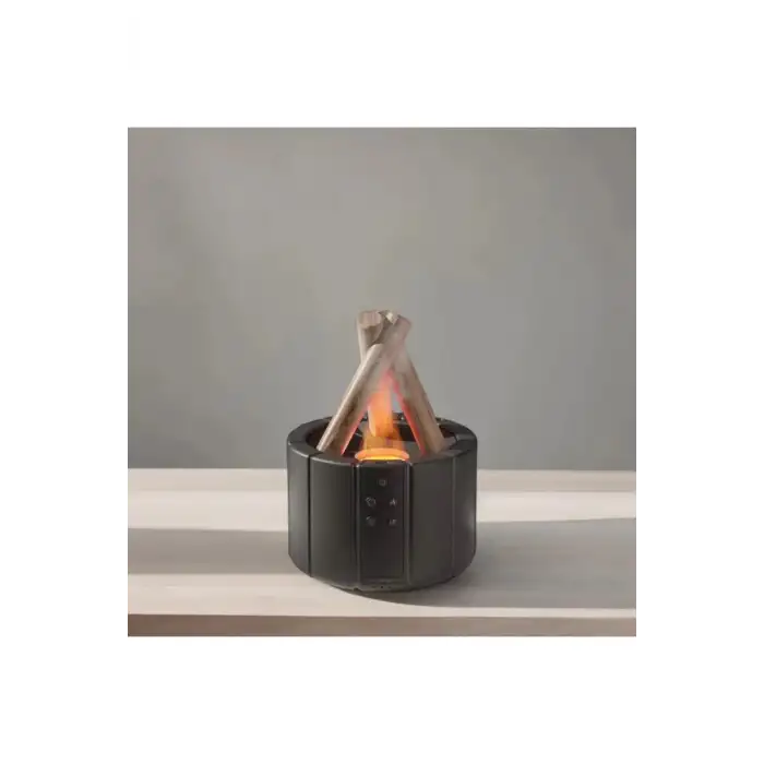 250 Ml Alev Görüntülü Bonfire Oda Nemlendirici Şık Tasarım Uzaktan Kumanda Kontrollü Siyah