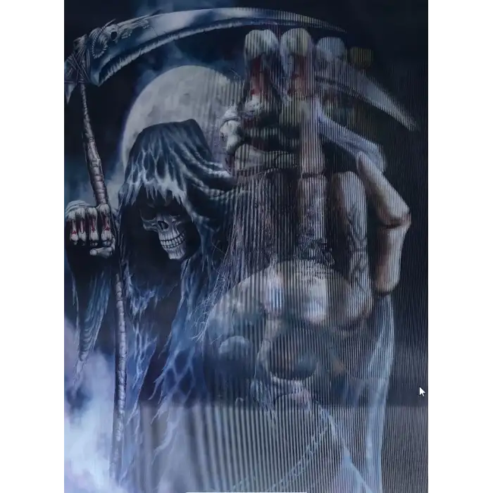 3 Boyutlu Resim  3 Farklı Resim Değişenli Halloween İskelet Tablosu 30x40 Cm