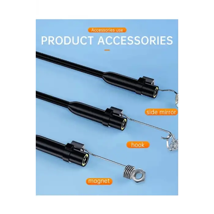 5 Metre Endoskop Yılan Video Kamera Ios Ve Android Uyumlu Led’li 8 Mm Sert Kablo 2mp