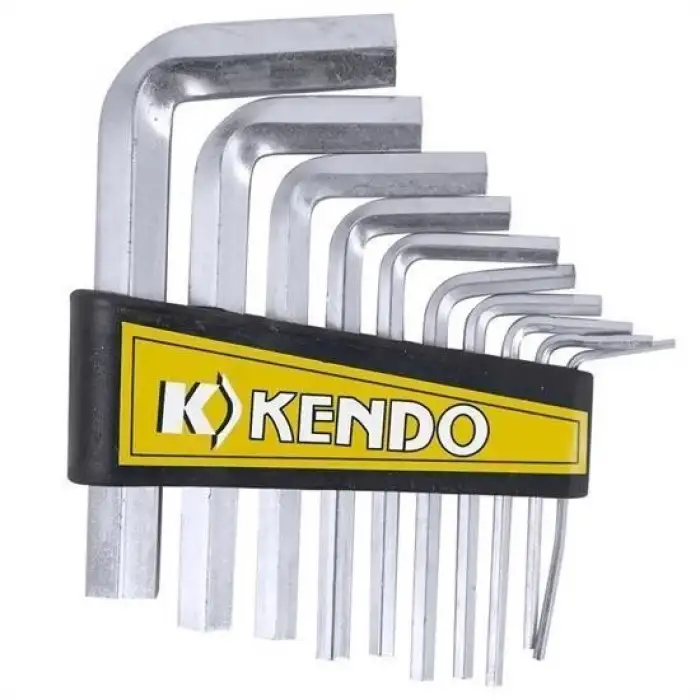 9 Parça Çelik Alyan Seti Kısa Düz Köşe Alyan Anahtar Takımı