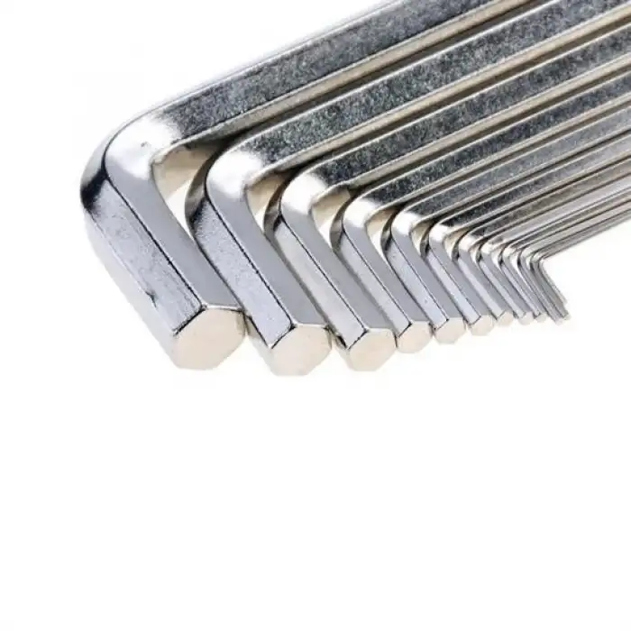 9 Parça Çelik Alyan Seti Kısa Düz Köşe Alyan Anahtar Takımı